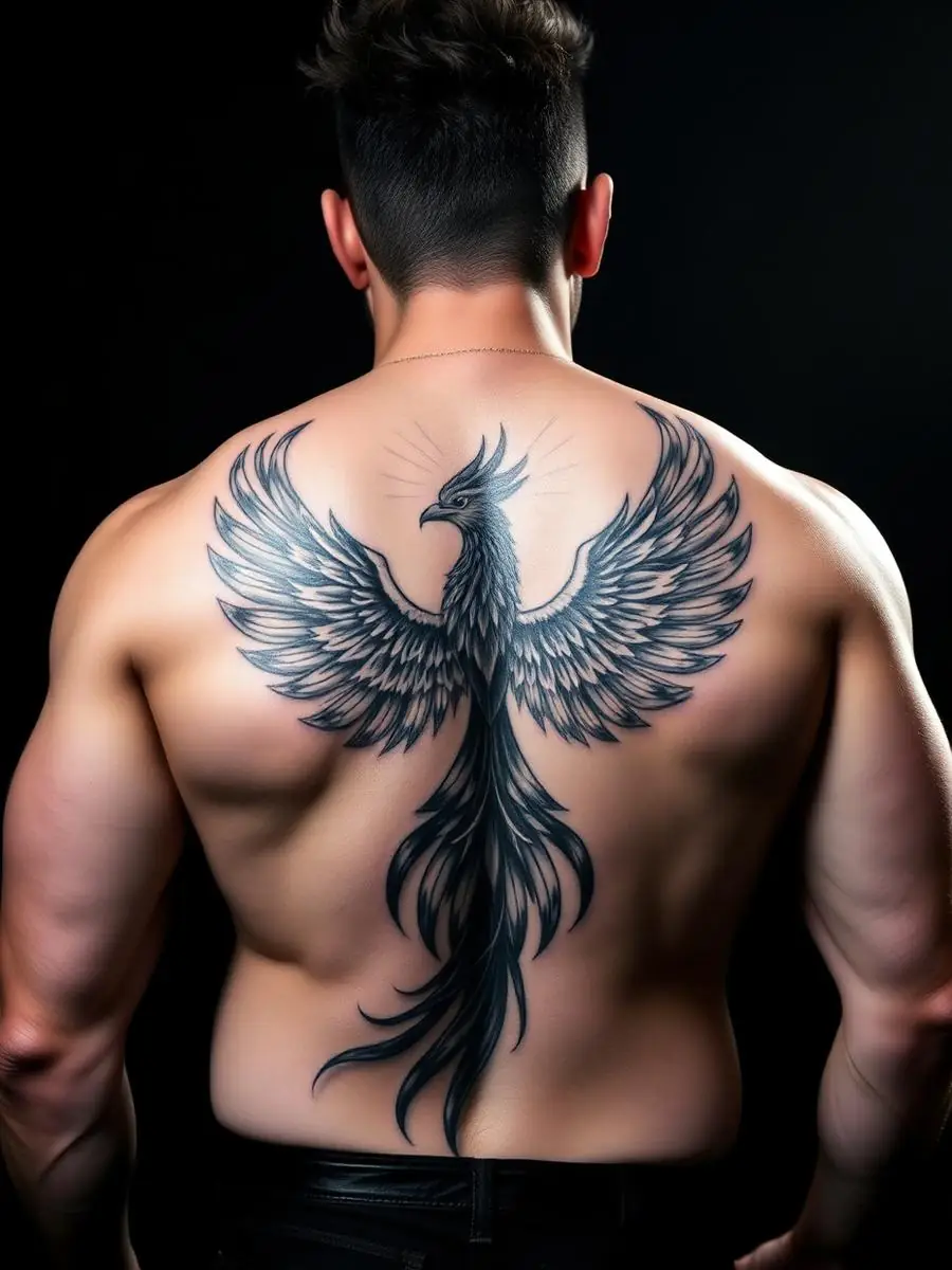 Phoenix Rücken Tattoo