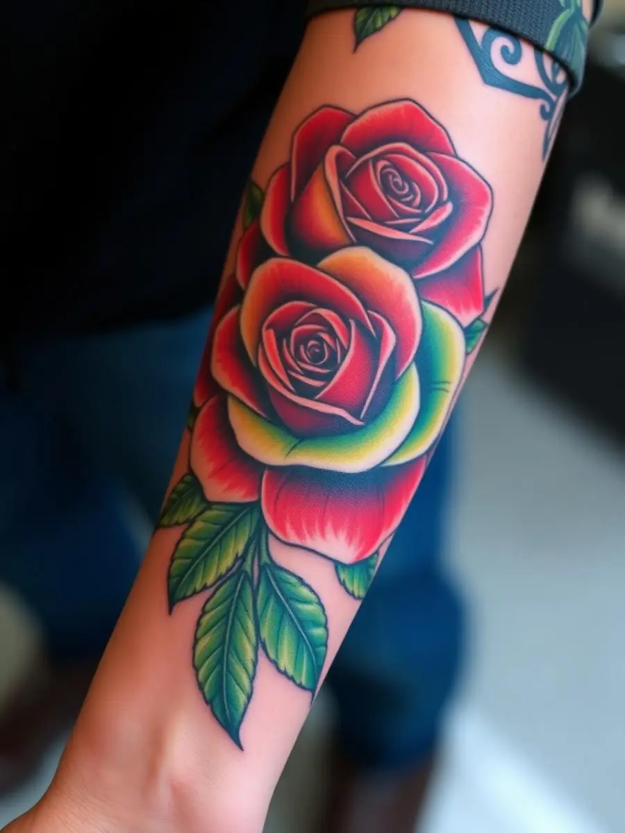 Color Rosen Tattoo