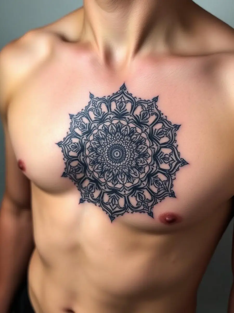Geometrisches Mandala Blackwork